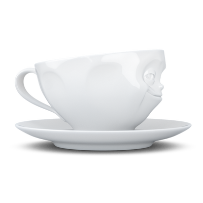 Premium B-Ware, Kaffeetasse - Grinsend - 200 ml weiß - Niki Home
