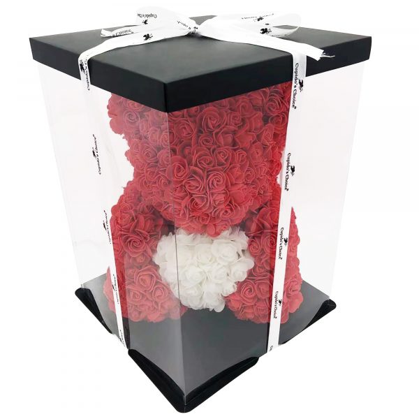 Amors Roter Rosenbär in Geschenkbox 40cm