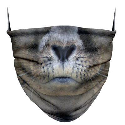 MUND-NASEN-MASKE - Community-Mask - Behelfsmaske: Tiergesicht Seehund - Niki Home