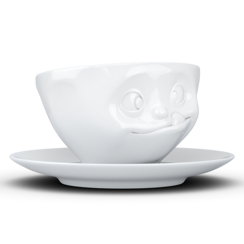Premium B-Ware, Kaffeetasse - Lecker - 200 ml weiß - Niki Home