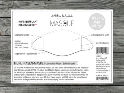 MUND-NASEN-MASKE - Community-Mask - Behelfsmaske: Blümchen, hellblau - Niki Home
